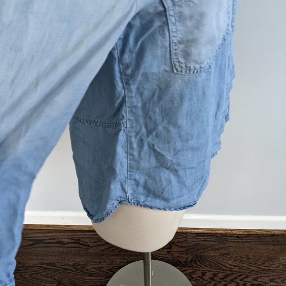 Cloth & Stone Tencel Lyocell Size Small Oversized Bleach Button Down Denim - Picture 5 of 8